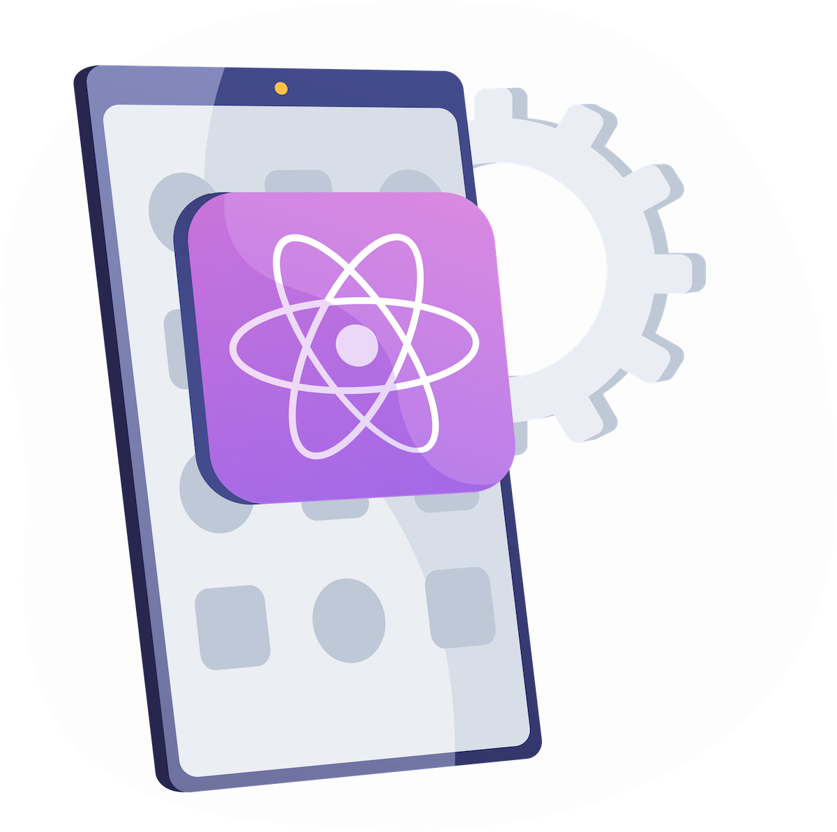 icon-blog-react Icon mit Smartphone und React Logo