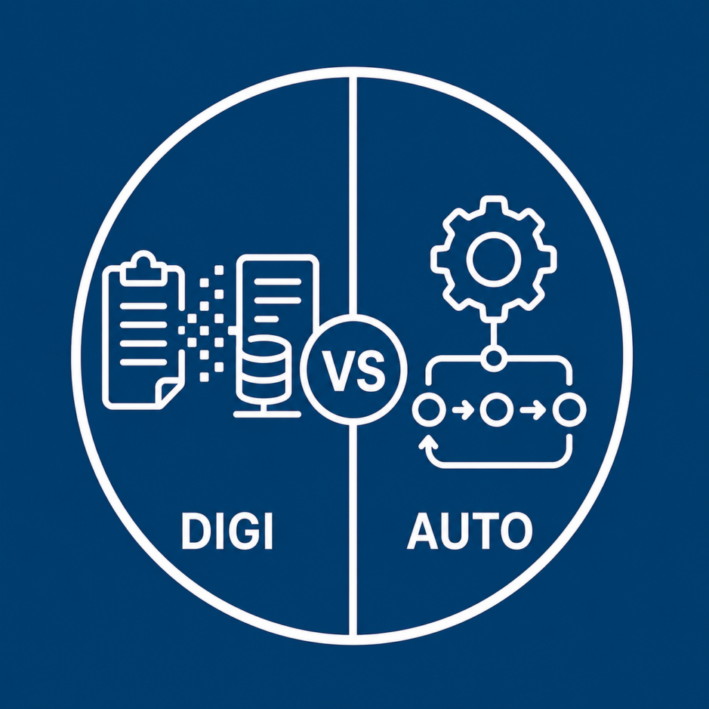 Was ist der Unterschied zwischen Digitalisierung und Automatisierung? Erfahrt hier, warum das eine ohne das andere nicht funktioniert und wie ihr startet