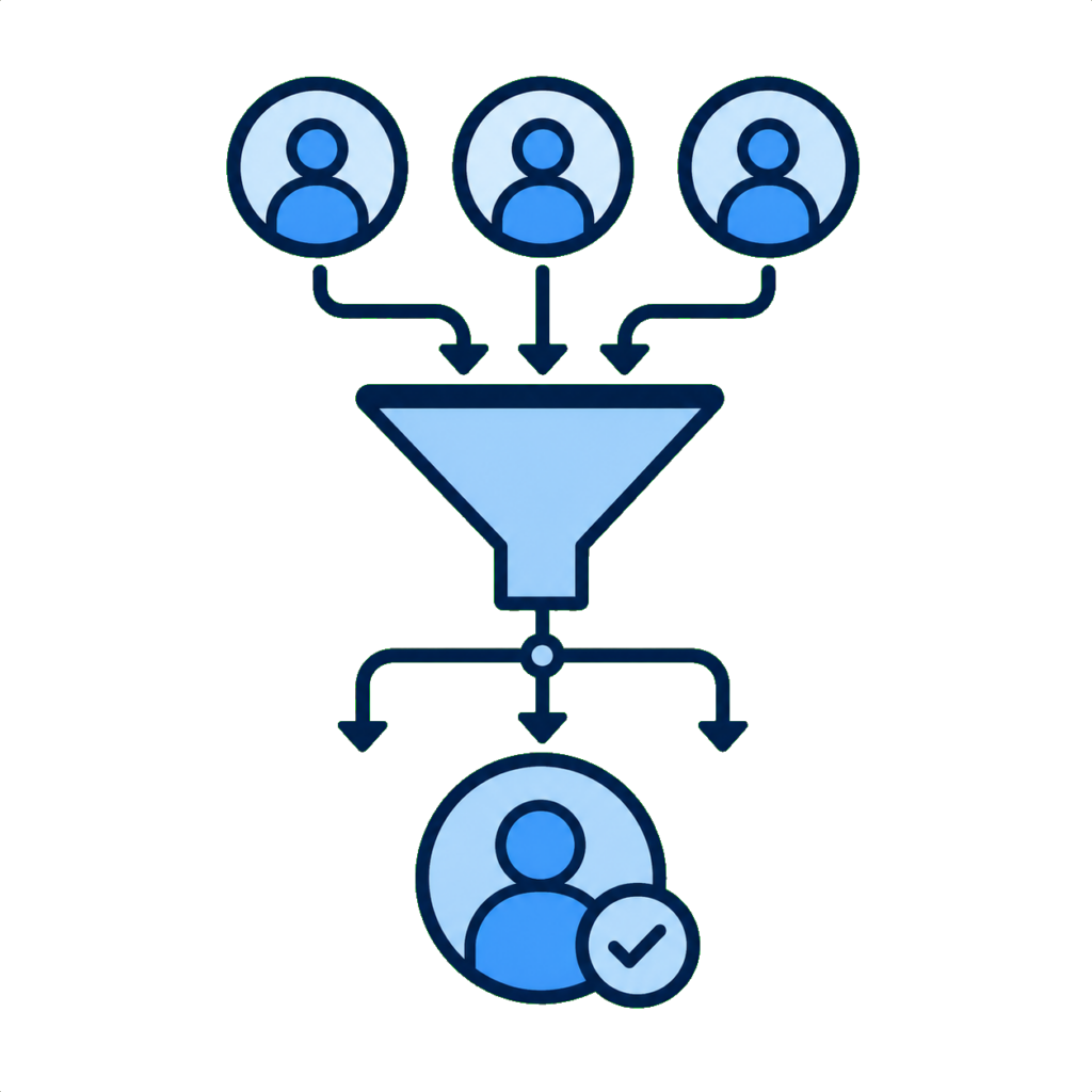 Lead-Routing automatisieren: Neue Anfragen nach Region, Produkt, Branche und Auslastung direkt dem richtigen Vertrieb zuweisen.
