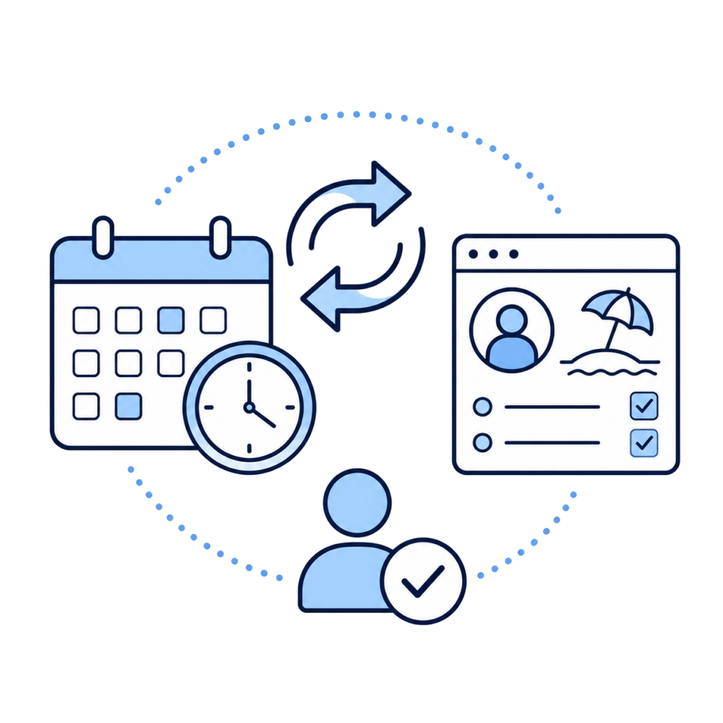 Arbeitszeit und Abwesenheiten synchronisieren: HR, Zeiterfassung, Kalender und Planung mit klaren Datenregeln verbinden – praxisnah, sicher und skalierbar.
